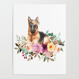 Dog Flower Poster