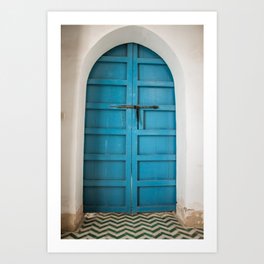 Blue door at Bahia Palace | Travel Photography at Marrakesh, Marocco Art Print