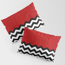 Red Black White Chevron Room w/ Curtains Pillow Sham