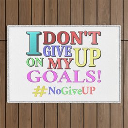 "DON'T GIVE UP" Cute Expression Design. Buy Now Outdoor Rug