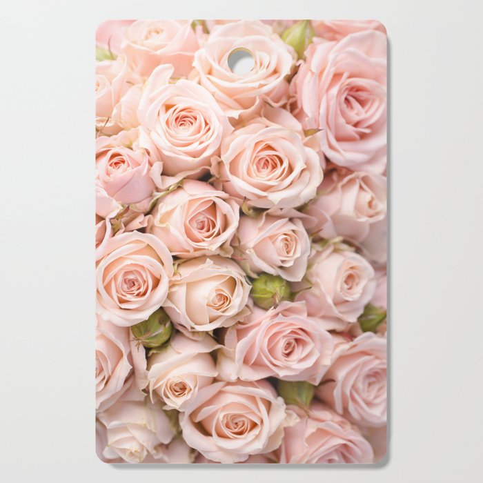 Blush Pink Roses Cutting Board