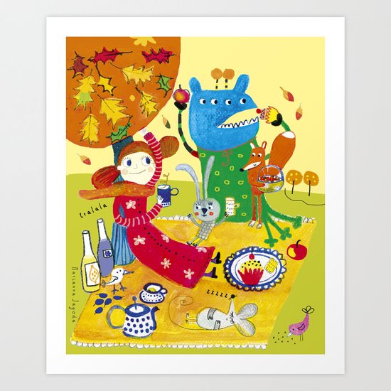Sunny day in October Art Print