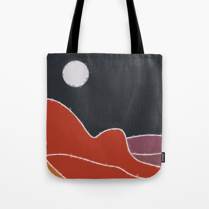 Mountains And Moon Art work Tote Bag