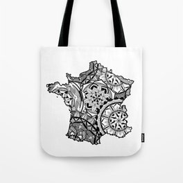 France Mandala Map Tote Bag