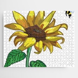 Sunflower and the Bee Jigsaw Puzzle
