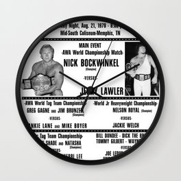 #3 Memphis Wrestling Window Card Wall Clock