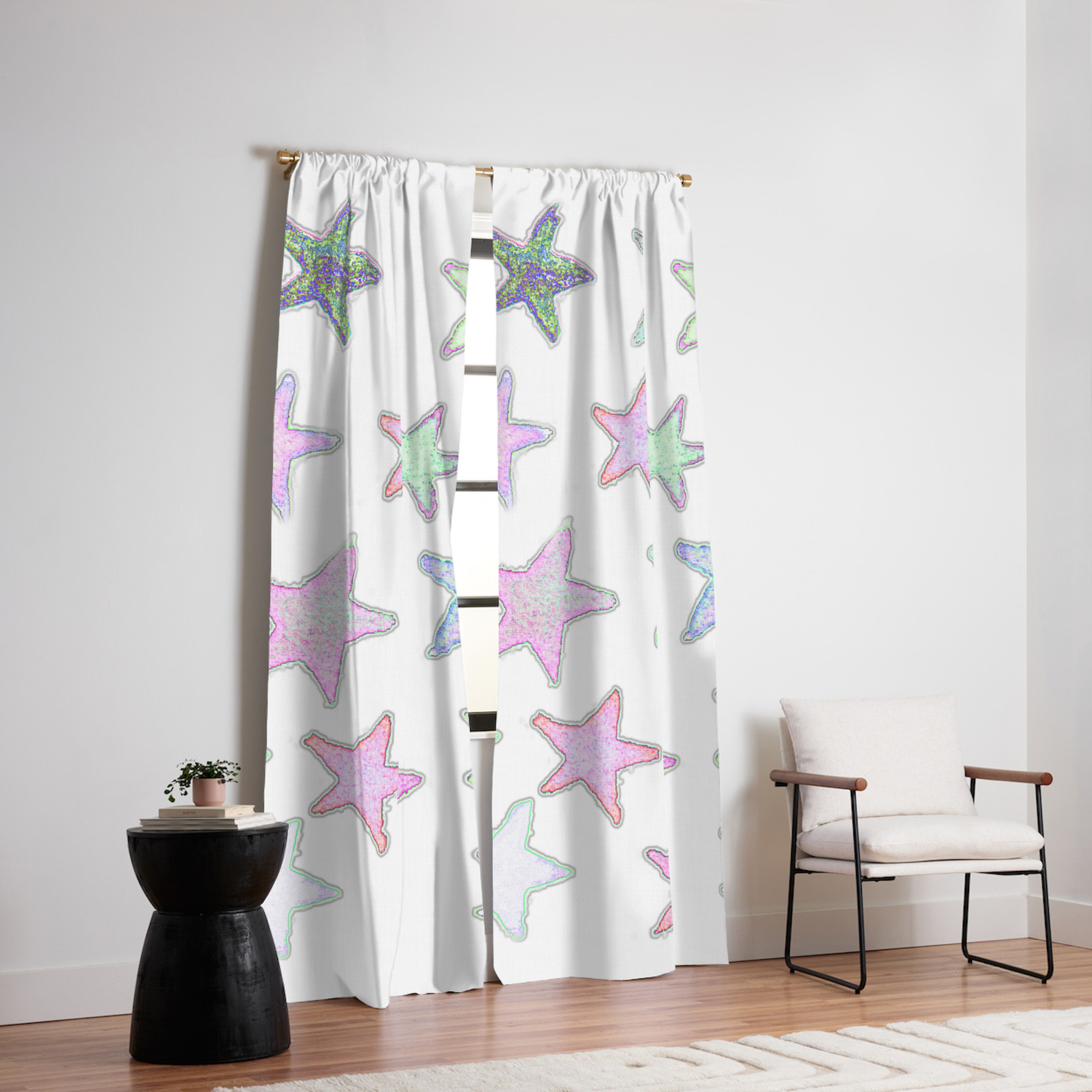 Funky Pastel Stars Blackout Curtain By Kelseylovelle Society6