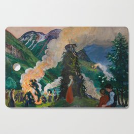 Preparations for the Midsummer Eve Bonfire by Nikolai Astrup Cutting Board