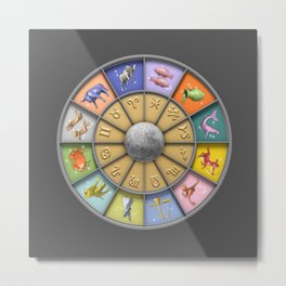 Zodiac Astrology Magic Gypsy Mandala Tarot Metal Print | Themajor Star, Thewheelof, Tarot Tapestry, Mandala Meditation, Aquamarine Arcana, Chart Spiritual, Taurus Gemini, Moon Horoscope, Magicgypsytarot, Graphicdesign 