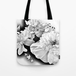 Decorative monochromatic peony floral arrangement Tote Bag