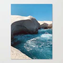 The Sea, the Sky & the Waves | Milos, Greece | Sarakiniko beach Canvas Print