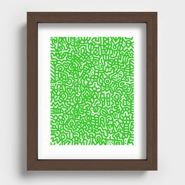 Lime Green on White Doodles Recessed Framed Print
