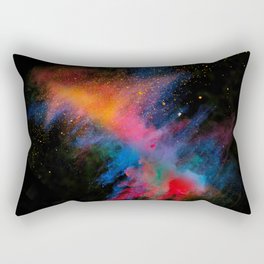 Launched colorful powder on black background Rectangular Pillow