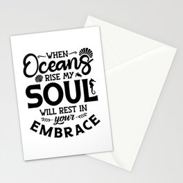 When Oceans Rise My Soul Dive Freediver Freediving Stationery Card