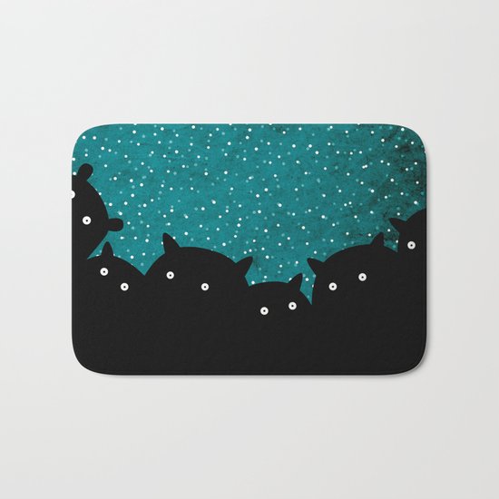 Squirrels by night #1 Bath Mat