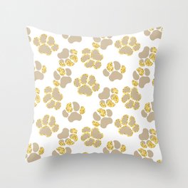 Cute golden paws in pastel colors Throw Pillow