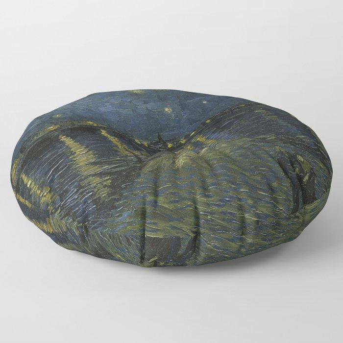 Starry Night Over the Rhone by Vincent van Gogh Floor Pillow