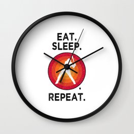 Eat. Sleep. Baseball. Repeat. T Shirt Baseball TShirt Pitcher Shirt Vintage Gift Idea  Wall Clock