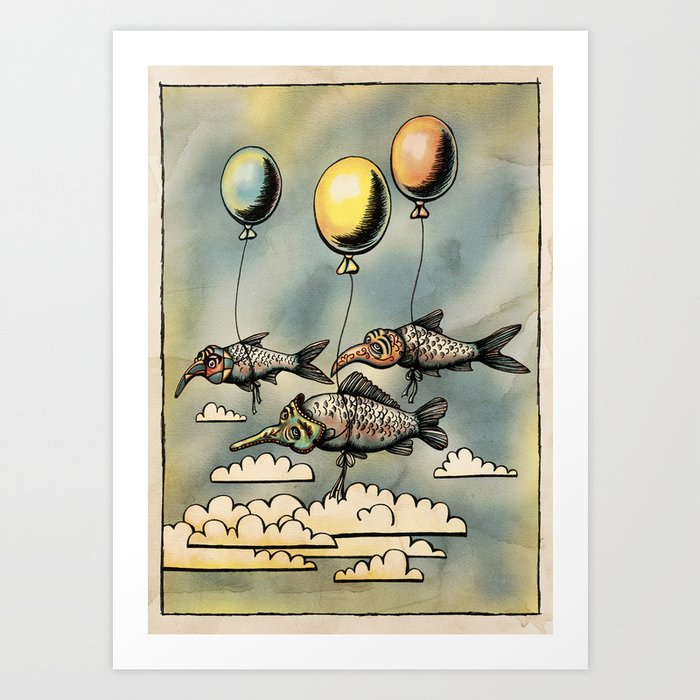 Flying Fishes Art Print
