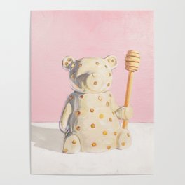 Pink Honey Bear Poster
