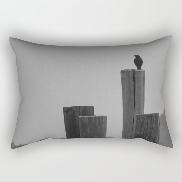 Crow black & white Rectangular Pillow