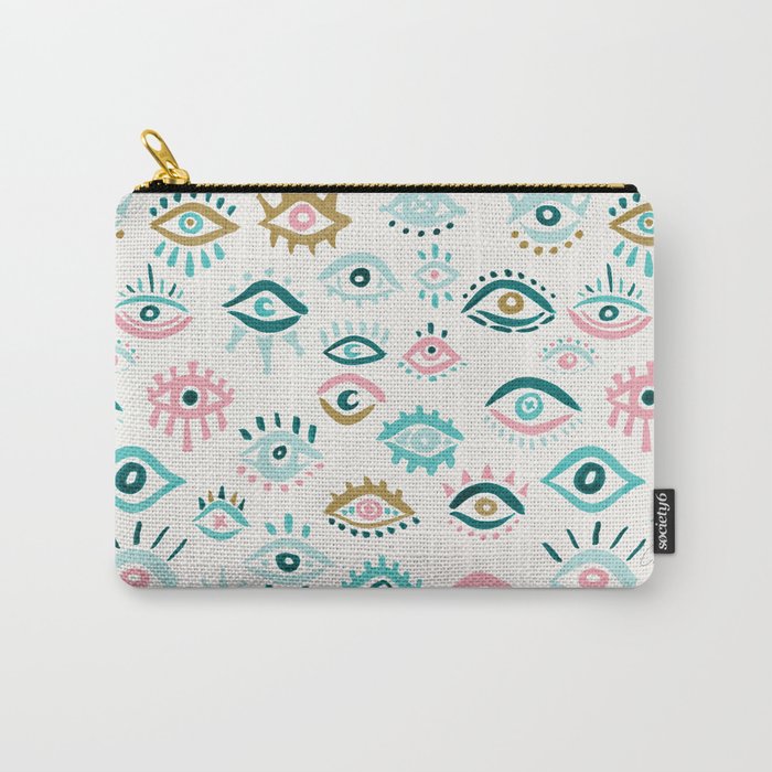 Mystic Eyes – Turquoise & Pink Carry-All Pouch