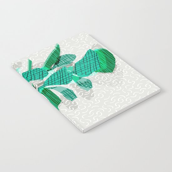 Ditz - house plant art neon pattern texture inky memphis style throwback 1980s 80s retro vintage Notebook