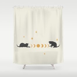 Cat and Moon 3 Shower Curtain