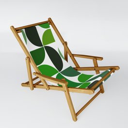 Mid century modern geometric Green  Sling Chair