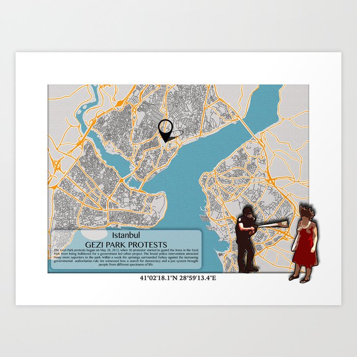 Atlas of Inspiring Protests; ISTANBUL Art Print