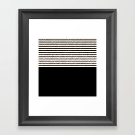 Texture - Black Stripes Blocks Framed Art Print