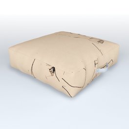 Egon Schiele - Couple embracing Outdoor Floor Cushion
