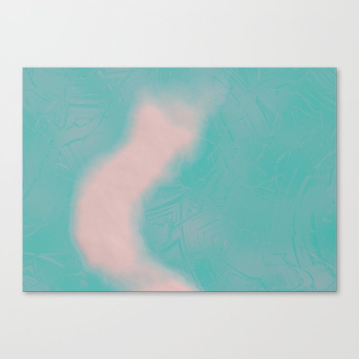 White on turquoise blue Canvas Print