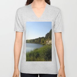 Wild autumn lake shores V Neck T Shirt