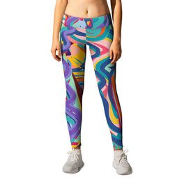 The Purple Kid with his Mother and the Bird Graffiti Art Expressionism Leggings | Neo Expressionism, Street Art, Painting, Doodle, Mother, Figuration Libre, Expressionism, Bird, Outsider Art, Deocration 