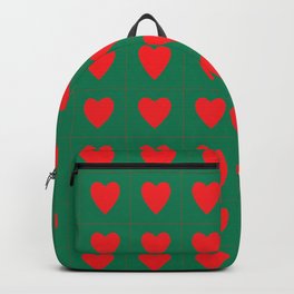 Teal red hearts pattern Backpack