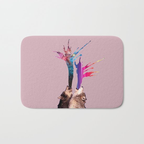 wolves howling Bath Mat