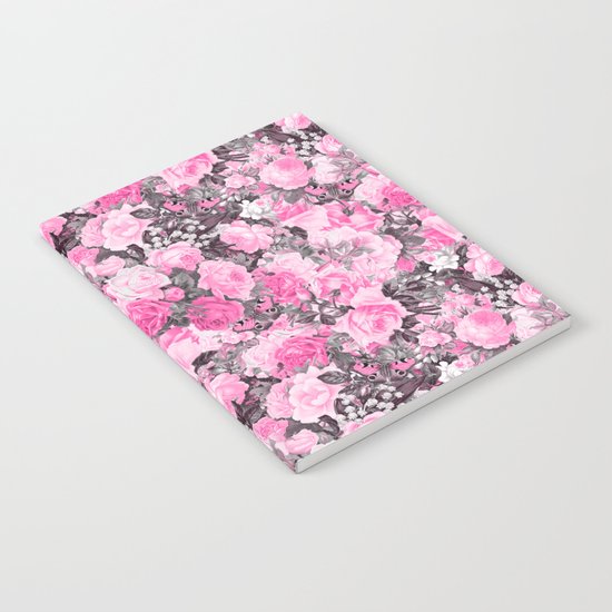 Floral pink vintage pattern Notebook