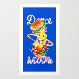 Dancing Burger Art Print