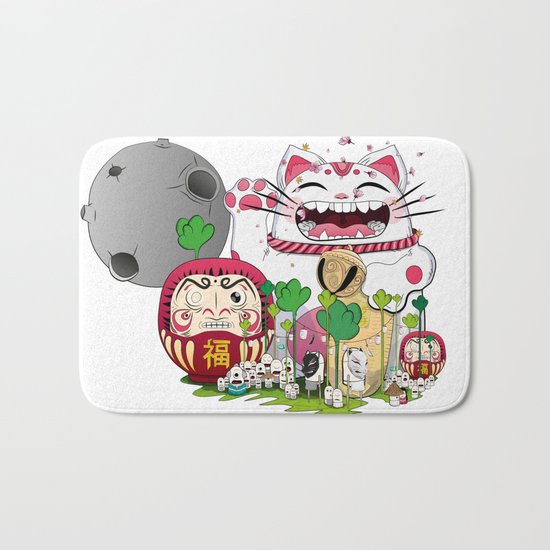 Maneki-neko in the magical world Bath Mat