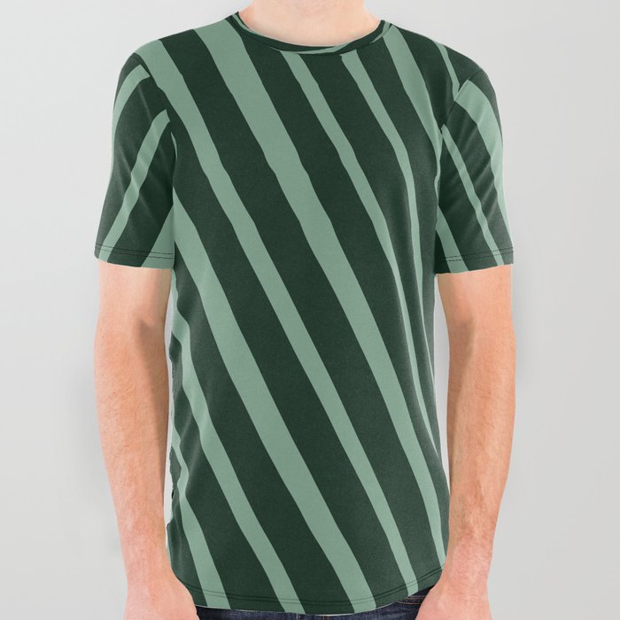 Aesthetic Leaf - Dark Green All Over Graphic Tee