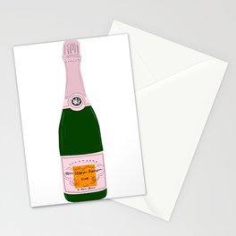 champagne rose bottle Stationery Cards