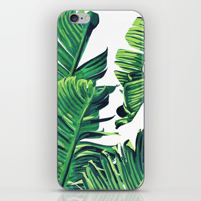 Banana Tree Leaves | Tropical Jungle Bohemian Painting | Vintage Botanical Watercolor Plants iPhone Skin