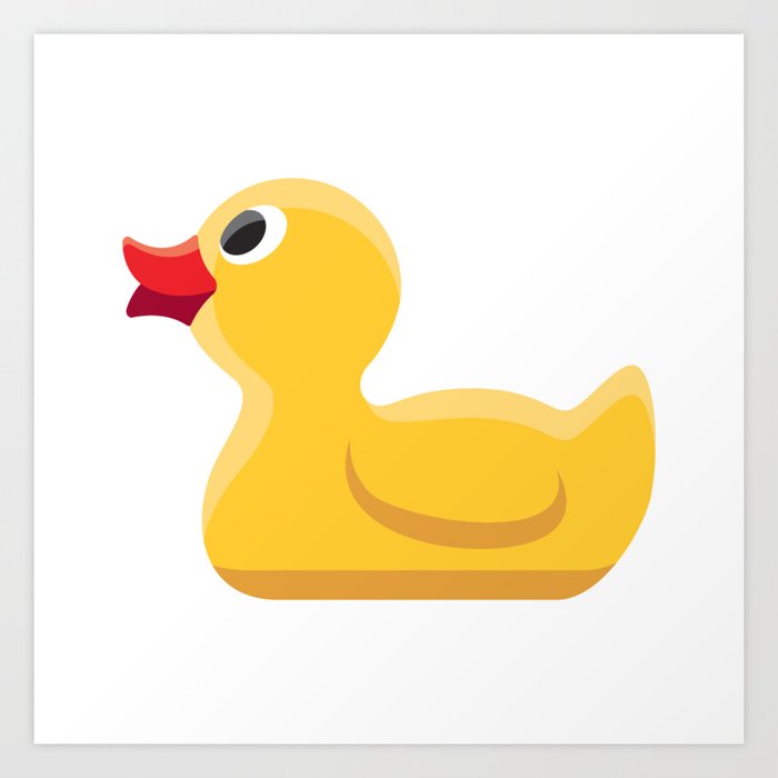 Cute Yellow Rubber Duckie Art Print By Bortonia Society6