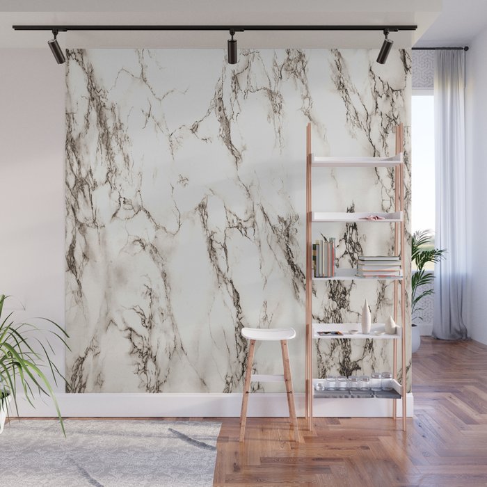 Brown Veined Marble Wall Mural by leatherwooddesign | Society6