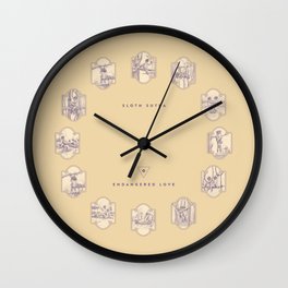 Endangered Love - Sloth Sutra Wall Clock