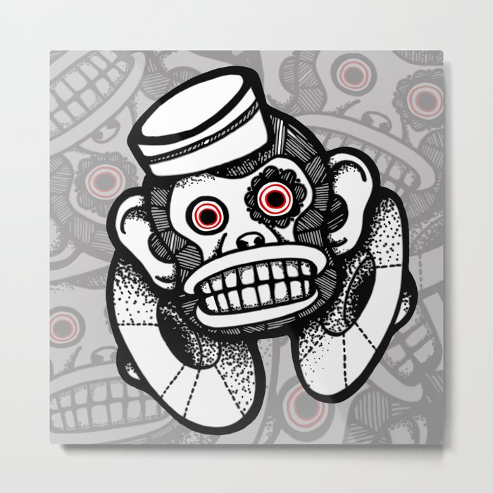 Creepy Cymbal-banging Monkey Metal Print