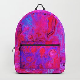 Ebb and Flow Neon Pink Abstract Marble Pour Painting Backpack | Pinkandpurple, Neoncolors, Marble, Fluidacrylic, Pourpainting, Absrtractmarble, Abstractwater, Painting, Neonpink, Acrylic 