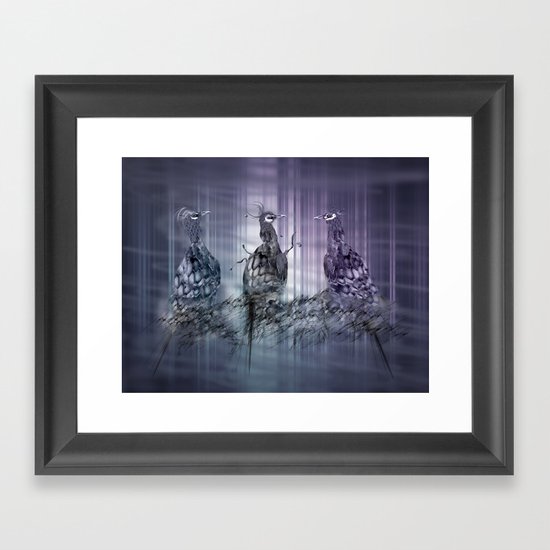 A perfect day between peacock! Framed Art Print