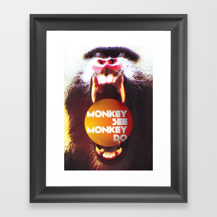 Monkey see Monkey do Framed Art Print